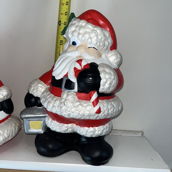Vintage Atlantic Mold Ceramic Winking Santa And Mrs. Claus Waving Hand Painted - Picture 2 of 6